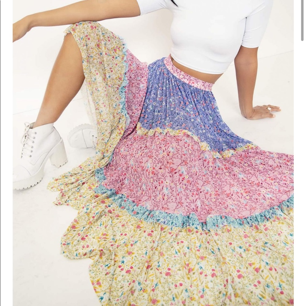 NWT PEGASUS PRAIRIE TIER FRILL MIDAXI SKIRT - LIMITED